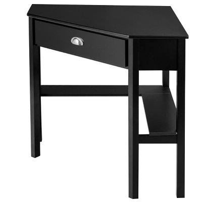 Tangkula Corner Computer DeskTable Wood Workstation BlackWhite 6 Tangkula Corner Computer DeskTable Wood Workstation BlackWhite - Image 4