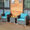 Tangkula 3PCS Patio Rattan Furniture Set Outdoor Bistro Set W/Washable Cushion For Garden Poolside Backyard Turquoise 1 Tangkula 3PCS Patio Rattan Furniture Set Outdoor Bistro Set W/Washable Cushion For Garden Poolside Backyard Turquoise -Tangkula GUEST c5b3489b c07c 485e ba2f 4fc565d128ff
