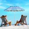 Tangkula 8 FT Patio Beach Umbrella Sun Shelter W/Sand Anchor & Tilt Air Vent For Garden Beach Backyard