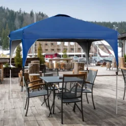 Tangkula Pop-up Canopy Tent 10’ X 10’ Height Adjustable Commercial Instant Canopy W/ Portable Roller Bag Blue/ White/ Grey -Tangkula GUEST c812ae9f 7d07 4522 a6c1 b330346fc09d