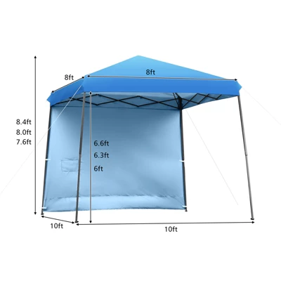 Tangkula 10x10 Ft Pop Up Canopy Tent One Person Set-up Instant Shelter With Central Lock W/ Roll-up Side Wall 8 Tangkula 10x10 Ft Pop Up Canopy Tent One Person Set-up Instant Shelter With Central Lock W/ Roll-up Side Wall - Image 6