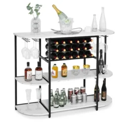 Tangkula Wine Rack Table Coffee Bar Cabinet Freestanding Liquor Stand Glass Holder 13 Tangkula Wine Rack Table Coffee Bar Cabinet Freestanding Liquor Stand Glass Holder -Tangkula GUEST cb106cac 1db6 4b08 9462 9e72020e1f3c