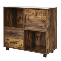 Tangkula Mobile File Cabinet With 2 Drawers Lateral Printer Stand With Shelves Storage -Tangkula GUEST ccc73b1b 01f2 4e73 8174 bc5a67fbdb09