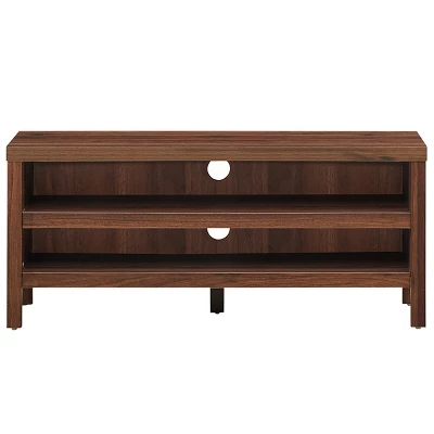 Tangkula TV Stand Fit 45” TV Media Center Open Console Cabinet With 2-Shelf Storage OakWalnut 7 Tangkula TV Stand Fit 45” TV Media Center Open Console Cabinet With 2-Shelf Storage OakWalnut - Image 5