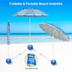 Tangkula 8 FT Patio Beach Umbrella Sun Shelter W/Sand Anchor & Tilt Air Vent For Garden Beach Backyard -Tangkula GUEST cd88612a d5a2 4c40 80ca 6c3f0075fc30