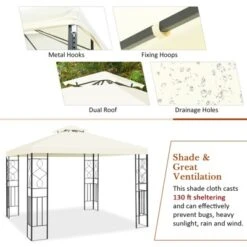 Tangkula 2-Tiers 10'x10'Outdoor Canopy Gazebo Art Steel Frame Party Patio Large Canopy Gazebo W/Netting 14 Tangkula 2-Tiers 10'x10'Outdoor Canopy Gazebo Art Steel Frame Party Patio Large Canopy Gazebo W/Netting -Tangkula GUEST cedcbfc4 d3a2 45e3 8bc4 516ea0aba949