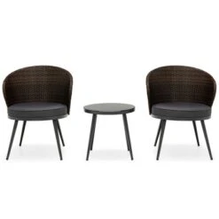 Tangkula 3PCS Rattan Patio Furniture Set Outdoor Conversation Furniture Set W/ Seat Cushions -Tangkula GUEST cf0ba6be 19e1 4e33 a37a 267a12df2806