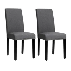 Tangkula 2-Piece Upholstered Linen Fabric Dining Chairs With High Backrest & Padded Seat -Tangkula GUEST cf413a0e b97e 4ffa bbcc 89431c1f3b2a