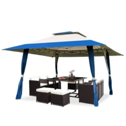 Tangkula 13' X13' Folding Gazebo Canopy Patio Outdoor Tent Party Shade Shelter -Tangkula GUEST cf8c81e8 0ffe 43d1 9133 7ac9e8266fef