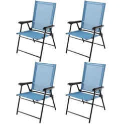 Tangkula Set Of 4 Patio Folding Chairs Outdoor Portable Pack Lawn Chairs W/ Armrests -Tangkula GUEST cf9f269b 824c 4f73 9c3f 8c3af6699c26