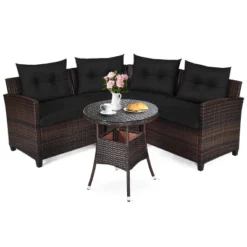 Tangkula 4PCS Outdoor Patio Conversation Set Wicker Rattan Sectional Sofa W/Cushions 25 Tangkula 4PCS Outdoor Patio Conversation Set Wicker Rattan Sectional Sofa W/Cushions -Tangkula GUEST d0149f22 38c5 46d3 b6e8 b6b182d3d2bd