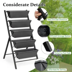 Tangkula Outdoor 5-Tier Planter 4 FT Vertical Elevated Raised Garden Bed Planter Box Kit For Backyard Patio 12 Tangkula Outdoor 5-Tier Planter 4 FT Vertical Elevated Raised Garden Bed Planter Box Kit For Backyard Patio -Tangkula GUEST d0bdb180 7283 4fa9 8129 67e9a37cfe6e