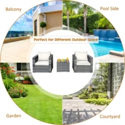 Tangkula 3-Piece Patio Wicker Conversation Set Bistro Rattan Sofa Chair With Washable Cushion 18 Tangkula 3-Piece Patio Wicker Conversation Set Bistro Rattan Sofa Chair With Washable Cushion -Tangkula GUEST d159ddd0 d1cb 489d 814f ac088e7b1567