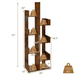 Tangkula 8-Tier Modern Bookshelf Anti-fall Tree Bookcase Storage Rack Suitable For Home & Office Brown/White/Black 12 Tangkula 8-Tier Modern Bookshelf Anti-fall Tree Bookcase Storage Rack Suitable For Home & Office Brown/White/Black -Tangkula GUEST d181d140 8ec6 4871 9781 b528d1ff93eb