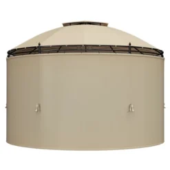 Tangkula 11.5'Outdoor Patio Round Dome Gazebo Canopy Shelter Double Roof Steel Brown -Tangkula GUEST d1d952fd f78e 4a0e 816b 49e490bff20d