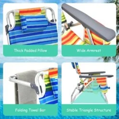 Tangkula 2 Pack Of Folding Beach Chair Portable Backpacking Chair With Cup Holder Headrest Storage Bag For Outdoor -Tangkula GUEST d2d563f0 8bd8 467a b320 c323e4431a67