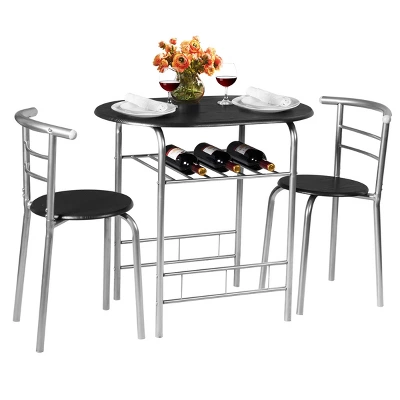 Tangkula 3 PCS Kitchen Dining Set Compact Bistro Pub 2 Chairs & Table 13 Tangkula 3 PCS Kitchen Dining Set Compact Bistro Pub 2 Chairs & Table - Image 11