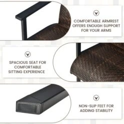 Tangkula 3PCS Rattan Bistro Chair Set Patio Furniture Set W/Table -Tangkula GUEST d325cd33 fe62 4810 8d74 00e58d38104e