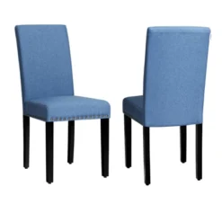 Tangkula 2-Piece Upholstered Linen Fabric Dining Chairs With High Backrest & Padded Seat -Tangkula GUEST d3a7aeed 7b1a 49c0 b9cf 063bb20c8285
