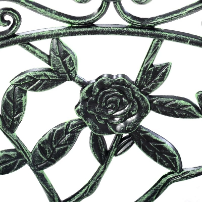 Antique Aluminum Bench Patio Garden Chair Porch Cast For Outdoor Green 6 Antique Aluminum Bench Patio Garden Chair Porch Cast For Outdoor Green - Image 4