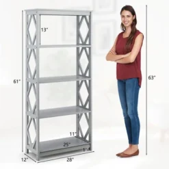 Tangkula 5-Tier Open Bookshelf Bookcase Standing Casual Home Storage Display Rack -Tangkula GUEST d645096e 2f65 4600 95cb 0fa5c1fc5f47