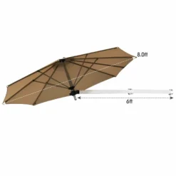 Tangkula 8ft Wall Mounted Cantilever Umbrella Patio Adjustable Tilting Sunshade Umbrella -Tangkula GUEST d74db936 4453 4a14 a660 6b0b3482b869