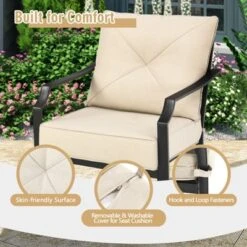 Tangkula Set Of 2 Patio Dining Chairs Outdoor Armchairs W/Padded Cushions For Backyard Garden Balcony -Tangkula GUEST d78bf7f9 e594 4296 abfe fbcba00dffc2