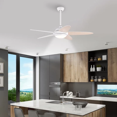 Tangkula 52" Ceiling Fan With Light And Remote Control Indoor Modern Ceiling Fan With Quiet Reversible ETL Motor Black/Silver/White 5 Tangkula 52" Ceiling Fan With Light And Remote Control Indoor Modern Ceiling Fan With Quiet Reversible ETL Motor Black/Silver/White - Image 3