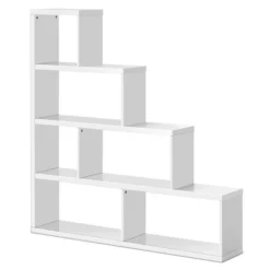Tangkula 4-Layer Corner Storage Rack Freestanding Display Bookshelf Burlywood/White -Tangkula GUEST d84d0676 8679 4f3c 9a0f c1553797f019