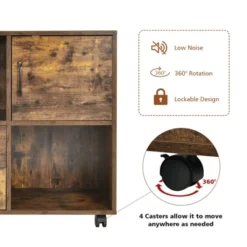 Tangkula Mobile File Cabinet With 2 Drawers Lateral Printer Stand With Shelves Storage -Tangkula GUEST d873f215 b234 4412 afcd 46d7b639fe51