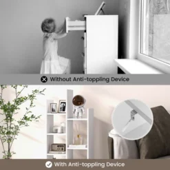 Tangkula Tree Shaped Bookcase With Drawer Free Standing Bookshelf With 7 Open Storage Shelves Tall Display Rack With Bookshelves White 15 Tangkula Tree Shaped Bookcase With Drawer Free Standing Bookshelf With 7 Open Storage Shelves Tall Display Rack With Bookshelves White -Tangkula GUEST d883b6c6 d804 4d62 9d22 5e51694a5074