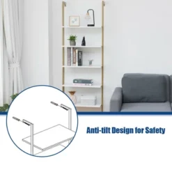 Tangkula 2PCS 5-Tier Ladder Shelf Wood Wall Mounted Display Bookshelf Metal Frame -Tangkula GUEST d8ee9dc0 50bb 4eb2 a554 6821422d944b