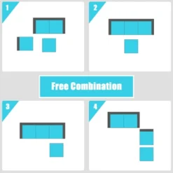 Tangkula 4-Piece Outdoor Rattan Sofa Set Sectional Conversation Couch Ottoman Turquoise/Red -Tangkula GUEST d93135ed bb3f 4395 b677 be3238f59bff