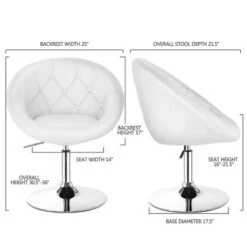 Tangkula Set Of 2 Modern Swivel Bar Stools Height Adjustable Round Tufted Back Accent Chair Black/White -Tangkula GUEST d9b9345f c05c 4521 93cb 849c9d0e399d