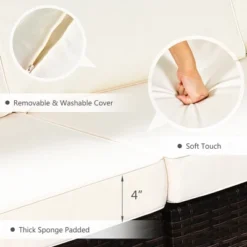 Tangkula 7PCS Patio Rattan Furniture Set 42" Fire Pit Table W/ Cover Cushioned 18 Tangkula 7PCS Patio Rattan Furniture Set 42" Fire Pit Table W/ Cover Cushioned -Tangkula GUEST da966b59 2fb2 453e 814d a7a11b54cfb0