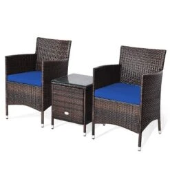 Tangkula 3-Piece Patio Wicker Rattan Furniture Set Conversation Sofa Set With Coffee Table Navy 12 Tangkula 3-Piece Patio Wicker Rattan Furniture Set Conversation Sofa Set With Coffee Table Navy -Tangkula GUEST dd42a3f2 6d17 42c3 a858 78a3011edd4a
