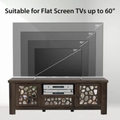 Tangkula 55" Retro TV Stand Media Entertainment Center W/ Mirror Doors & Drawer Brown 14 Tangkula 55" Retro TV Stand Media Entertainment Center W/ Mirror Doors & Drawer Brown -Tangkula GUEST dd7efc03 8bf8 4b80 93ff 2fd6019f348c