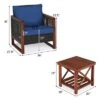 Tangkula 3PCS Patio Rattan Bistro Set Acacia Wood Frame Cushioned Sofa And Side Table -Tangkula GUEST df0e07bd d2db 4029 9601 3cfd33b510e7