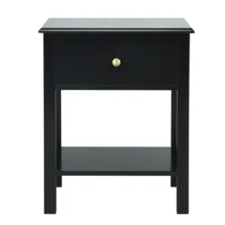 Tangkula End Table Nightstand W/Drawer & Shelf Bedroom Living Room Furniture Black -Tangkula GUEST df71e4de 51cb 4a8e 8cc2 785559b0f2ec