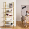 Tangkula 5 Tier Ladder Shelf 71" Open Wall-Mounted Bookcase With Golden Steel Frame -Tangkula GUEST dfedc15f e7a6 4268 8e7f 15c4e9a9e037