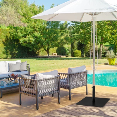 Tangkula 40LBS Outdoor Market Umbrella Base Stand Square Umbrella Holder Black 3 Tangkula 40LBS Outdoor Market Umbrella Base Stand Square Umbrella Holder Black