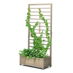 Tangkula 68" Wood Planter Box With Trellis Plant Raised Bed For Flower Climbing For Garden Balcony Patio Yard 13 Tangkula 68" Wood Planter Box With Trellis Plant Raised Bed For Flower Climbing For Garden Balcony Patio Yard -Tangkula GUEST e23756a5 0247 4991 a5a6 752847a18eff