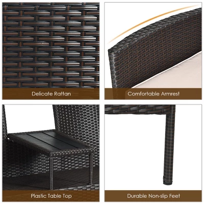 Tangkula Outdoor Rattan Furniture Wicker Conversation Chair Patented 4 Tangkula Outdoor Rattan Furniture Wicker Conversation Chair Patented - Image 2