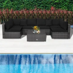 Tangkula 7PCS Patio Rattan Sectional Sofa Set Outdoor Furniture Set W/ Cushions -Tangkula GUEST e6253f49 b3f3 43d9 8459 67b2b65faea6
