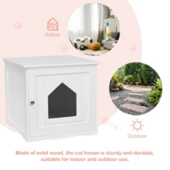 Tangkula Wooden Pet Cat House Litter Box Cat Washroom Nightstand Cat Storage Bench -Tangkula GUEST e705263a 713c 4202 94de 56cfd4261350