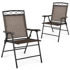 Tangkula 2PCS/4PCS Folding Camping Chair Patio Chairs For Backyard, Garden, Beach With Armrest & Backrest -Tangkula GUEST e808bb00 556d 4688 9b7f c1df6d846b9a