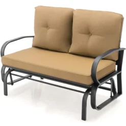 Tangkula 2-Person Outdoor Patio Glider Bench Swing Seat Bench W/ Seat & Back Cushions 21 Tangkula 2-Person Outdoor Patio Glider Bench Swing Seat Bench W/ Seat & Back Cushions -Tangkula GUEST e862b299 0f77 4bc0 8e9b 02637025ad69