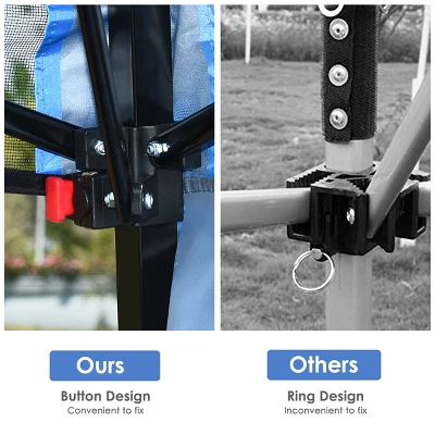 Tangkula 7x7 FT Pop-up Canopy Portable Outdoor Offset Tent W/Carry Bag Blue/White/Grey 5 Tangkula 7x7 FT Pop-up Canopy Portable Outdoor Offset Tent W/Carry Bag Blue/White/Grey - Image 3