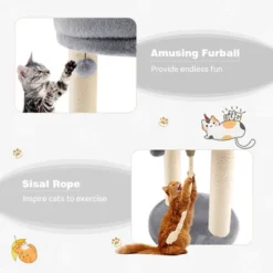 Tangkula Cat Tower Cat Activity Tree W/ Plush Perch & Scratching Posts Grey 15 Tangkula Cat Tower Cat Activity Tree W/ Plush Perch & Scratching Posts Grey -Tangkula GUEST e8792962 3519 4c08 8d22 9a73c2e80302