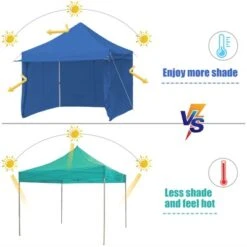 Tangkula 10x10ft Pop Up Tent, 4 Height Adjustment Folding Camping Tent With Awning -Tangkula GUEST e91ab90a c38d 42c0 aa3c de0522a82f0c